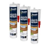 Bostik Colle et Joint Pont de Bateau - Colle Parquet - Idéale pour Bois Exotiques - Usage Intérieur - Formule MS Polymère - Sans Solvant et Sans Odeur - Noir - Cartouche 290 ml (Lot de 3)