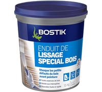 Bostik Enduit de lissage spécial bois – en pâte, prêt à l'emploi, intérieur 1,5 kg blanc