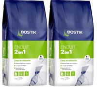 Bostik Enduit de Lissage et Rebouchage 2 en 1, Rebouchage Très Résistant jusqu'à 1cm, Lissage de Finition, En Poudre, Blanc, Sac de 5 kg (Lot de 2)