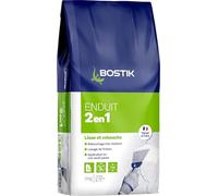 Bostik Enduit 2 en 1 Lissage et Rebouchage très résistant jusqu'à 1 cm Poudre Blanc Sac 5 kg