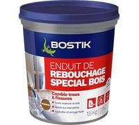 Bostik Enduit de rebouchage bois Pâte 1.5 kg – Rebouche jusqu'à 1 cm – Facile à peindre – Chêne