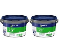 BOSTIK Enduit Mural 4 en 1 Pâte - Rebouche, Egalise, Lisse, Colle - Intérieur/Extérieur - Couleur : Blanc - Pot de 4kg (Lot de 2)