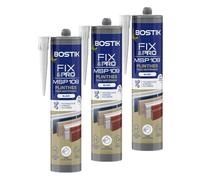 Bostik FIXPRO - Mastic Plinthes Tous Matériaux MSP 109 - Colle de Fixation Plinthes - Intérieur/Extérieur - Mastic Hybride Polymère - Prise Immédiate - Blanc - Cartouche 290 ml (Lot de 3)