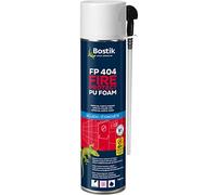 Bostik, FP 404 Fire Protect PU Foam, mousse de polyuréthane avec résistance au feu jusqu'à 240 minutes, pot 700 ml avec canule rose