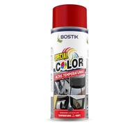 Bostik Hautes températures AT800 rouge, RAL 3009, spray de peinture, finition mate, jusqu'à 800 °C, sèche en 5 minutes, haut pouvoir couvrant, intérieur et extérieur, flacon de 400 ml