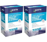 Bostik Joint Fin Tous Terrains - 1 à 6 mm - Joint en Poudre pour Carrelage - Sol et Mur - Intérieur et Extérieur - Hydrofugé - Blanc - Boîte de 1 kg (Lot de 2)