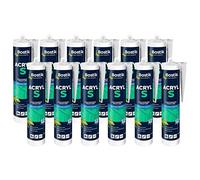 Bostik Lot de 12 Mastic Acrylique Professionnel - Acryl S Blanc - haute qualité 310 ML