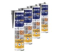 Bostik Mastic Colle & Joint Polyuréthane Flexpro PU 790 Gris anthracite Ral 7016, Multi-Usages, Intérieur et Extérieur, Cartouche de 300 ml (Lot de 4)