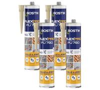 Bostik Mastic Colle & Joint Polyuréthane Premium P790 Beige, Multi-Usages, Intérieur et Extérieur, Cartouche de 300 ml (Lot de 4)