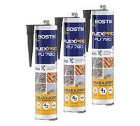 Bostik Mastic Colle & Joint Polyuréthane Premium P790 Noir, Multi-Usages, Intérieur et Extérieur, Cartouche de 300 ml (Lot de 3)