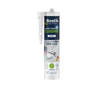 Bostik Mastic d’Étanchéité Joint Parfait Cuisine - Jointe Tous Matériaux - Sans Odeur - Traité Anti-Moisissures - Certifié Contact Alimentaire - Formule 100% Silicone - Couleur : Blanc - 280 ml