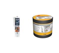 Bostik Mastic d’Étanchéité Joint Parfait Toit et Gouttière - Tous Matériaux - Extérieur & Sika Multiseal Gris, Bande d'étanchéité autocollante résistante à la déchirure, aux intempéries