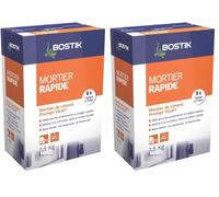 Bostik - Mortier Rapide - Mortier de Montage - Sol et Mur - Intérieur et Extérieur - Prise 10 Minutes - Sans Retrait - Couleur : Beige - 1 Boîte 1,5 kg (Lot de 2)