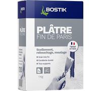 Plâtre fin de Paris - scellement, rebouchage et moulage - 1kg BOSTIK