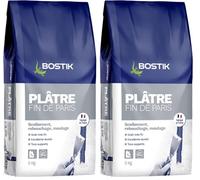 Bostik - Plâtre Fin de Paris - Scellement, Rebouchage, Moulage - Intérieur - Tous Supports - Prise Rapide - Couleur : Blanc - 1 Boîte Carton 5 kg (Lot de 2)