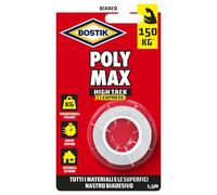 Bostik Poly Max Double face haute Tack Express blanc super puissant tient jusqu'à 150 kg par rouleau