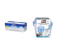 Bostik RESPIRE 4 Recharges Tablettes Déshumidificateur, Sans Colorant ni Parfum Maison & RUBSON absorbeur d'humidité "Basic" pour pièce de 20 m² - contient une recharge