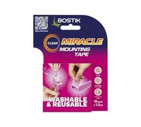 Bostik Ruban adhésif de montage | Transparent | Ruban de montage double face ultra résistant | Lavable et réutilisable | Supporte 1 kg par 20 cm | Rouleau de 19 mm x 1,5 m