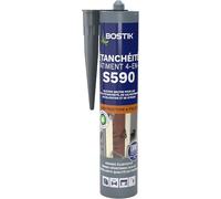 Bostik S590 - Mastic d'Étanchéité Bâtiment 4 en 1 - Intérieur et Extérieur - Joints De Calfeutrement, Dilatation, Façade Et Vitrage - Couleur : Gris Anthracite Ral 7016 - Cartouche 300 ml (Lot de 5)