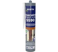 Bostik S590 - Mastic d'Étanchéité Bâtiment 4 en 1 - Intérieur et Extérieur - Joints De Calfeutrement, Dilatation, Façade Et Vitrage - Couleur : Blanc - Cartouche 300 ml (Lot de 5)