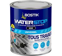 Bostik Membrane d'étanchéité Waterstop – Toiture, gouttières & murs – Répare fuites – Noir 1 kg