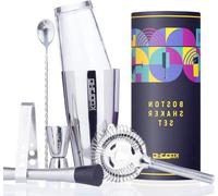 Boston Cocktail Shaker Set Professionnel - Verre et Acier Inoxydable - Personnalisable - Préparer des Cocktails - Idée Cadeau pour Femme et Homme