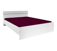 BOSTON Lit adulte contemporain - Décor blanc - L 140 x l 190 cm