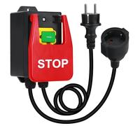 BOSYTRO Monophasé 220 V, Commutateur à Bouton Poussoir, Interrupteur de Sécurité avec prise Interrupteur de machine pour éteindre rapidement la table de fraisage et d'autres appareils (stop)