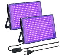 BOSYTRO Projecteur Lumière Noire 150W, LED Lumières Noires Étanches IP66, Lumières UV Noires pour Fluo party, Disco DJ, Éclairage De Scène, Fête, Décoration D'Halloween, Peinture Corporelle