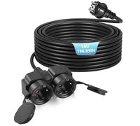 BOSYTRO Rallonge électrique avec Deux Prises et couvercles Anti-poussière, Prise extérieure étanche, rallonge avec Prise intérieure/extérieure, Puissance maximale 3500W, 16A 250V, IP44,5m