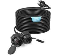 BOSYTRO Rallonge électrique avec Deux Prises et couvercles Anti-poussière, Prise extérieure étanche, rallonge avec Prise intérieure/extérieure, Puissance maximale 3500 W, 16 A 250 V, IP44,10m