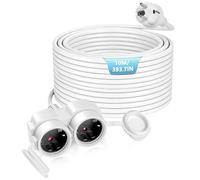 BOSYTRO Rallonge électrique avec Deux Prises et couvercles Anti-poussière, Prise extérieure étanche, rallonge avec Prise intérieure/extérieure, Puissance maximale 3500 W, 16 A 250 V, IP44,10m Blanc