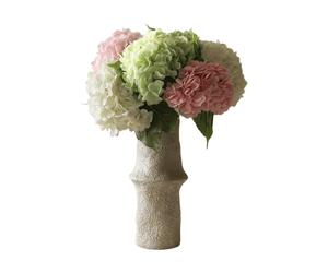 Botané Bouquet artificiel d’hortensias Rose-blanc-vert. 7 pcs