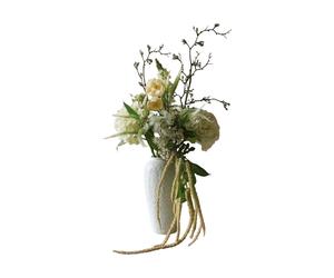 Botané Bouquet artificiel Ivory Cascade Branche de symphorine-branche de cerisier-pavot-hortensia 13 pcs