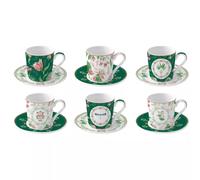 BOTANIC CHIC Coffret 6 tasses à café 10 n Porcelaine