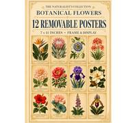 Botanical Flowers: 12 Removable Posters: Vintage Floral Wall Art | 7 x 11 Inch Botanical Prints to Frame and Display