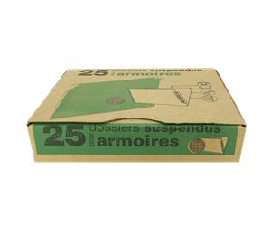 Bote de 25 Dossiers Susp Nna Defi Flex Armoire Fdv A4 Kraft Orange