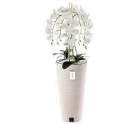 botle Bouquet d'orchidée artificielle en cascade - Blanc - Hauteur : 110 cm - Pour la décoration de la maison et du bureau - Orchidée artificielle en pot