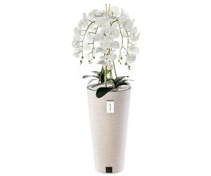botle Bouquet d'orchidée artificielle en cascade - Blanc - Hauteur : 110 cm - Pour la décoration de la maison et du bureau - Orchidée artificielle en pot