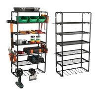 Étagère murale métallique pour outils électriques et outils, organiseur d'atelier 86 x 43 cm, 6 tablettes, étagère d'atelier pour perceuses, marteaux, organisation robuste de l'atelier ou du garage