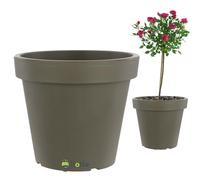 botle Grand pot de fleurs - 55 litres - 58 x 53 cm - Gris pierre - Pour arbres de jardin en croissance - Idéal pour les plantes greffées sur un tronc - Pot de fleurs en plastique