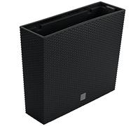 botle Jardinière de Balcon - 58 x 18 x 50 cm - Aspect rotin Anthracite
