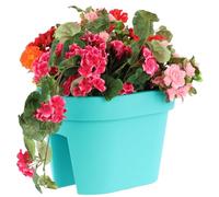 botle Jardinière de balcon - Jardinière pour balustrade - 39,5 cm - 12,3 l - Turquoise - Ovale