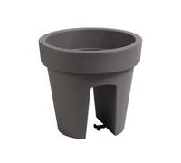 Botle Jardinière De Balcon Ovale Gris 24,5 Cm Balconière À Balustrade De 6 Mm Pot De Fleur À Suspendre Cache Pot À Accrocher Multicolore