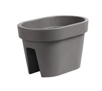 Botle Jardinière De Balcon Ovale Gris 39,5 Cm Balconière À Balustrade De 6 Mm Pot De Fleur À Suspendre Cache Pot À Accrocher Multicolore