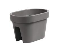 botle Jardinière de Balcon Ovale Gris 39,5 cm Balconière à balustrade de 6 mm pot de fleur à suspendre cache pot à accrocher