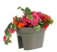 botle Jardinière Ovale pour Balcon - 39,5 cm - 12,3 l - Pierre Grise
