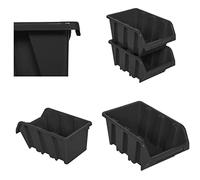 botle Lot de 20 boîtes empilables pour Atelier, Garage - 120 x 195 x 90 mm - Anthracite, bacs a Bec, boites de Rangement, boites de Garage, containers de Stockage