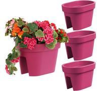 botle Lot de 3 jardinières ovales pour Balcon - 39,5 cm - 12,3 l - Fuchsia