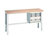 Bott Bott Établi cubio 4 tiroirs Multiplex 2000 x 750 x 740-1140 mm RAL 7035 Quantité:1